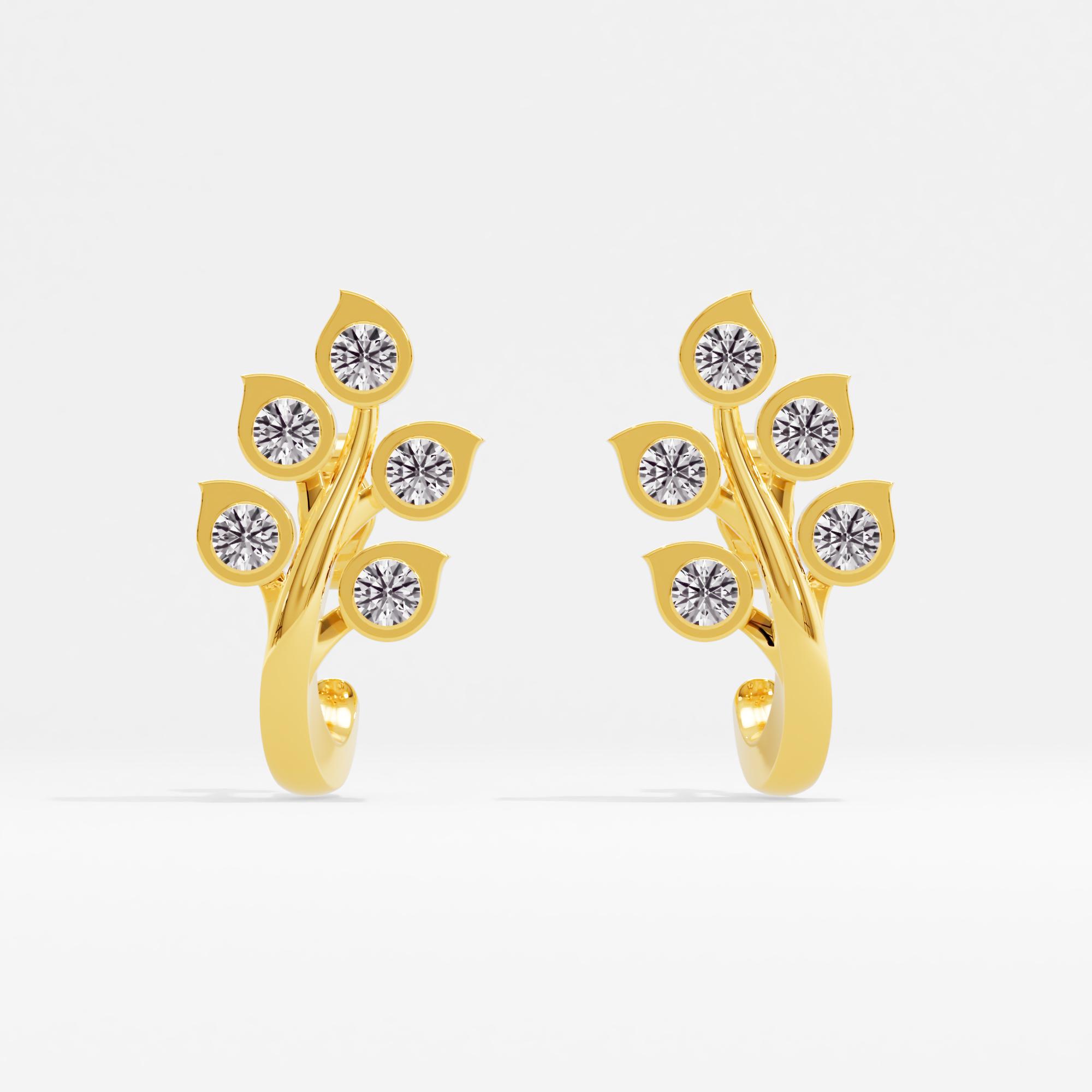 Luminous Leafy J Hoop Earrings