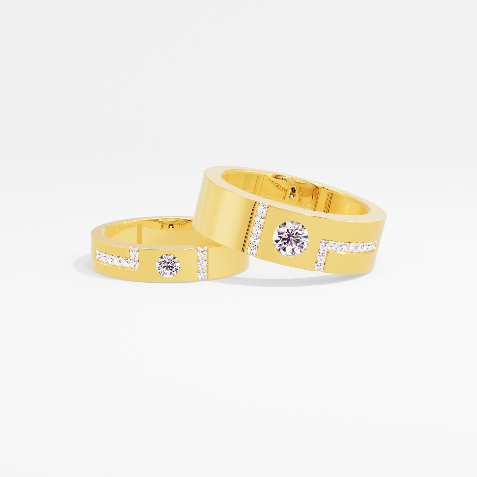 Together Forever Solitaire Couple Band Rings