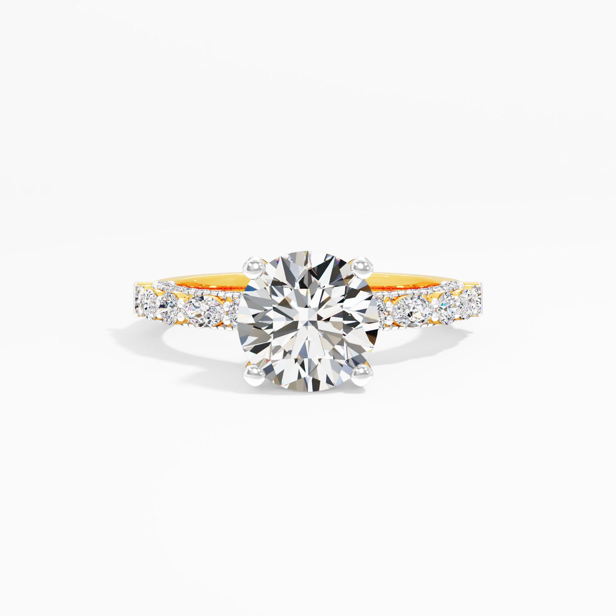 Petal Glint Solitaire Engagement Ring