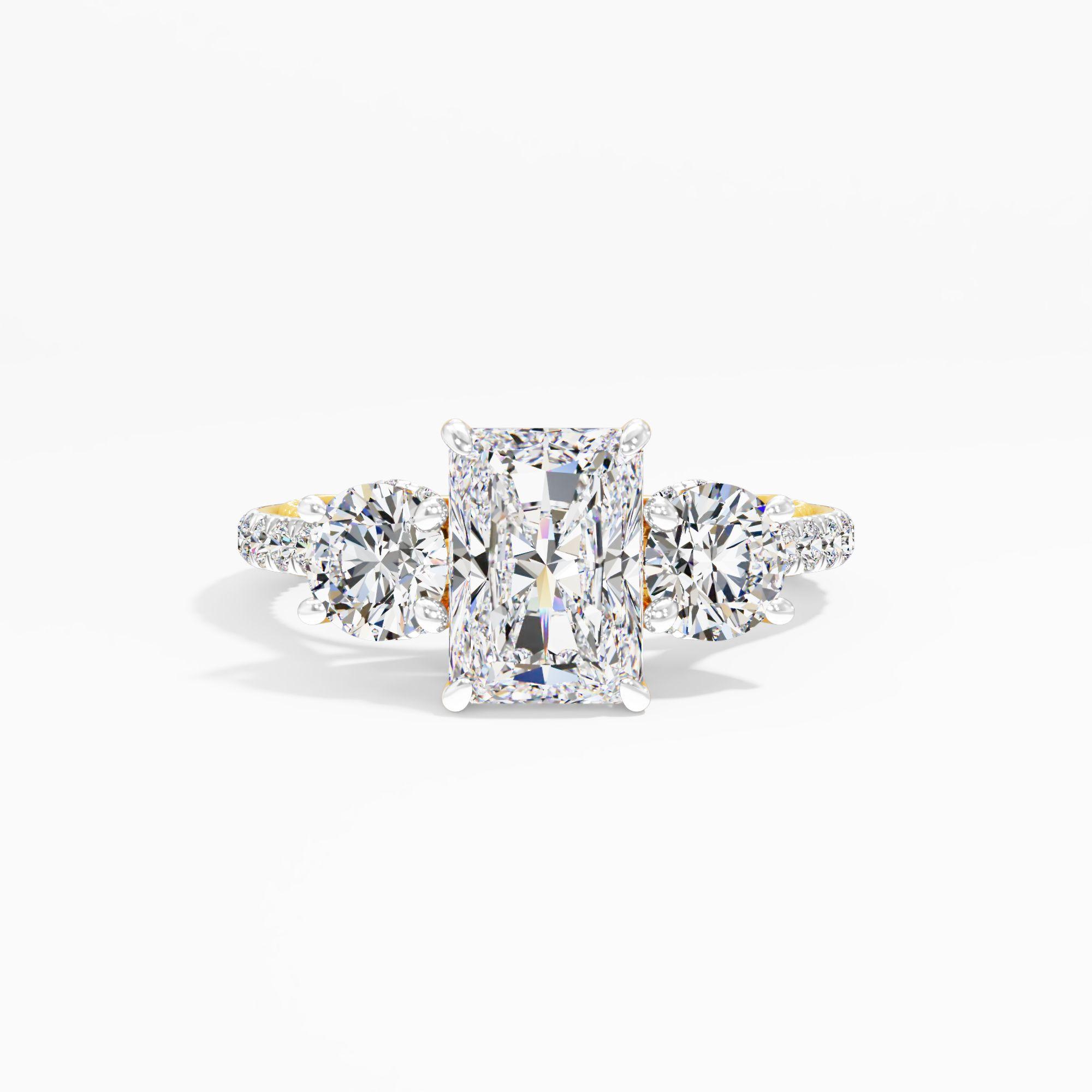 Moondrop Kiss 3 Stone Engagement Ring