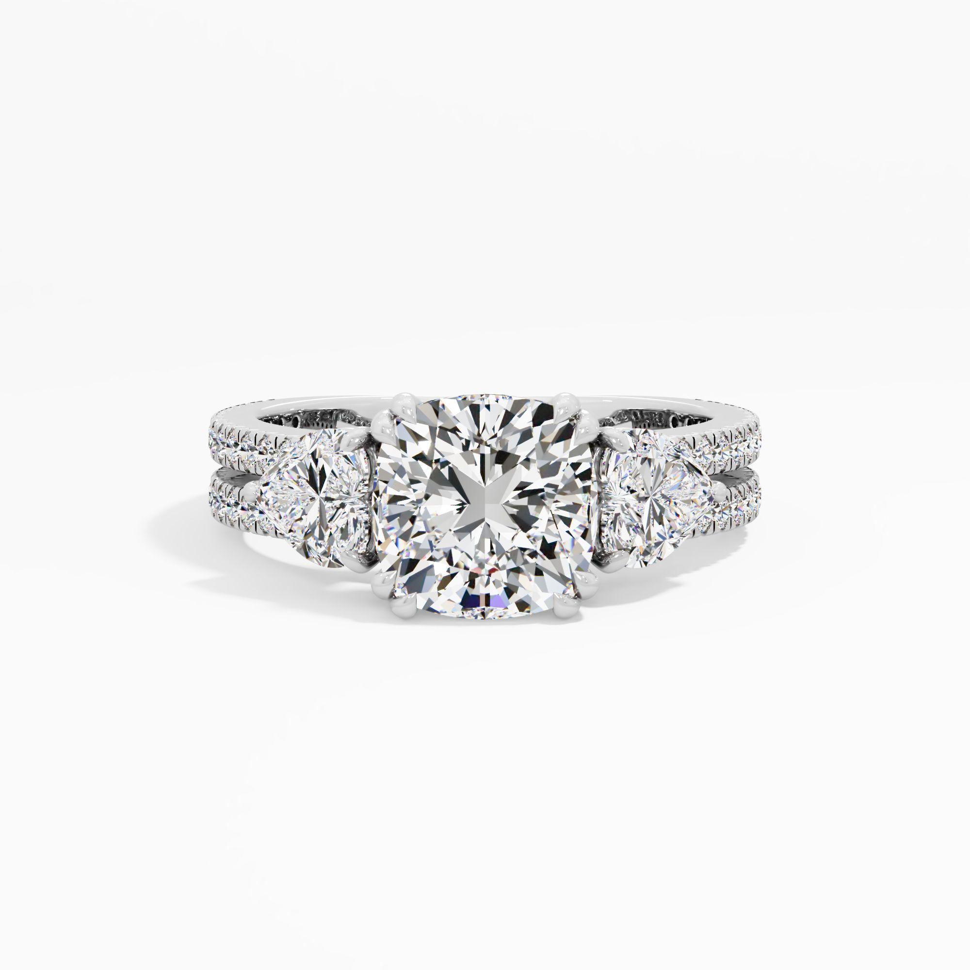 Hazymoon Snap 3 Stone Engagement Ring