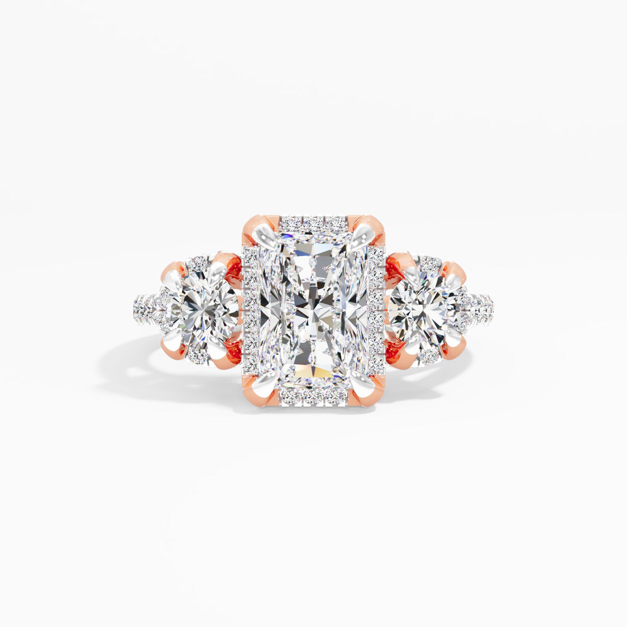 Wisteria Flare 3 Stone Engagement Ring