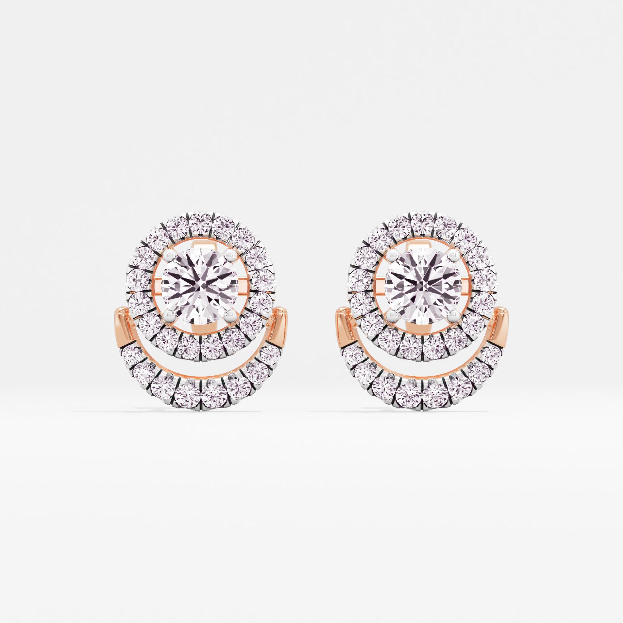 Semicirque Solitaire Stud Earrings