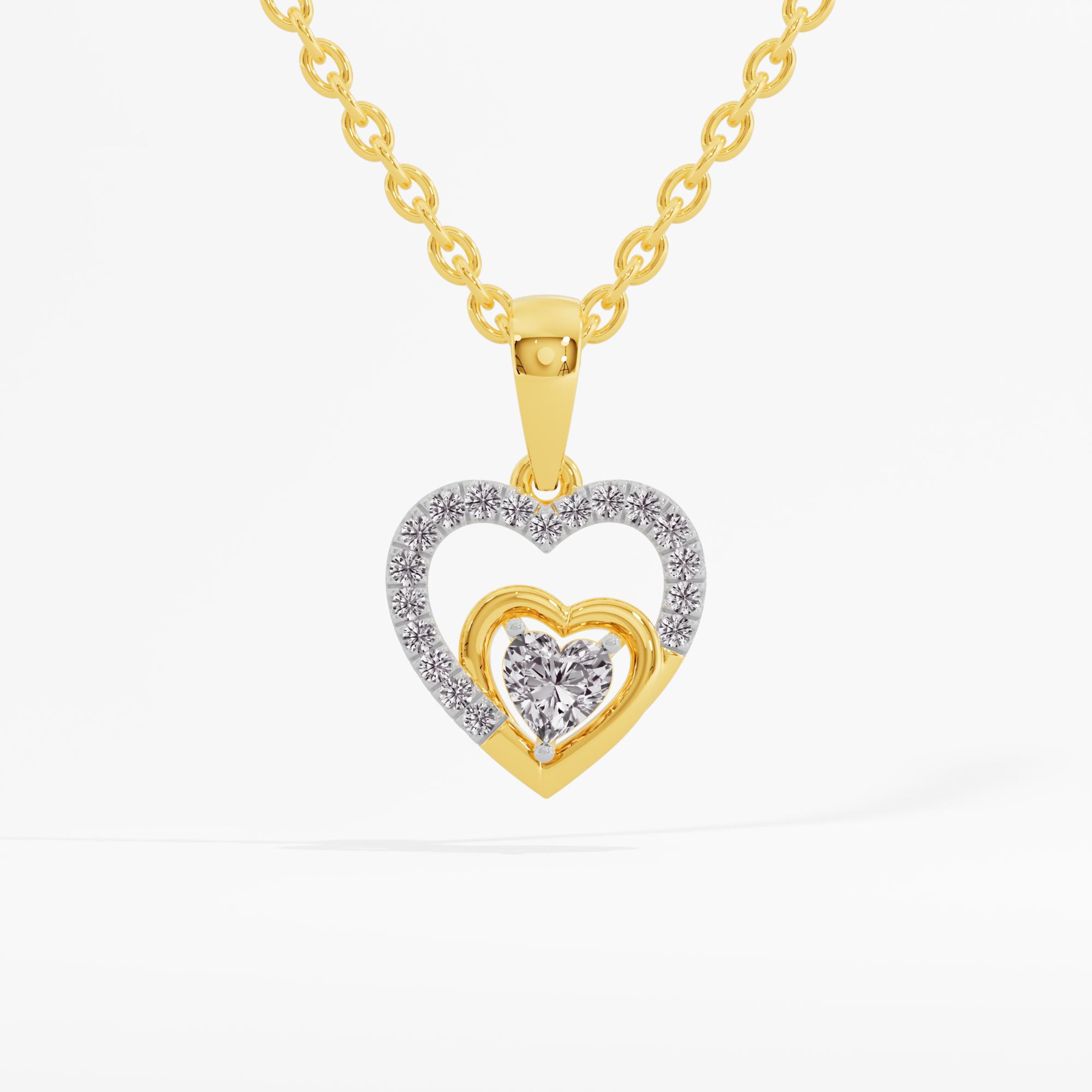 Unified Spark Solitaire Heart Pendant