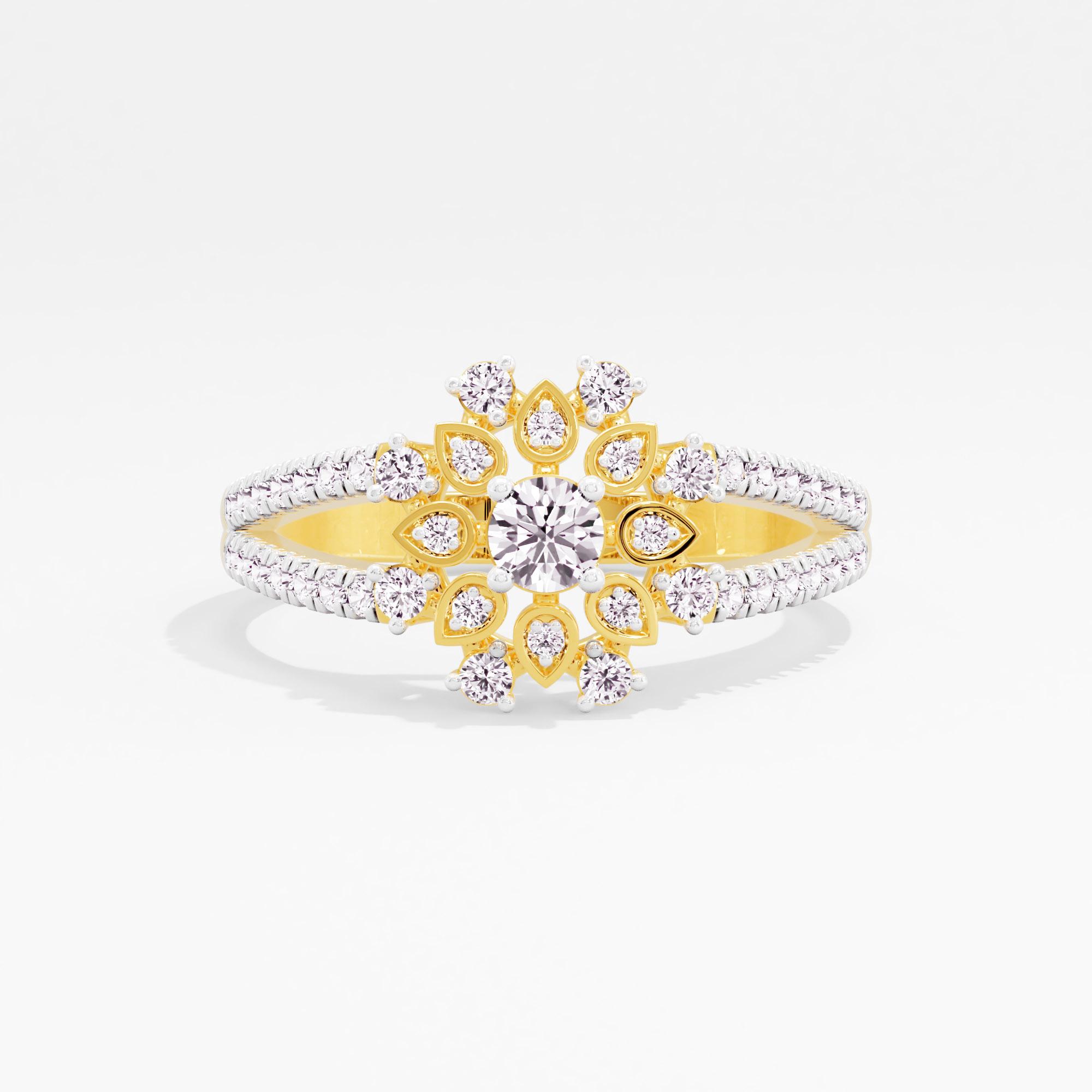 Sunray Petals Solitaire Ring