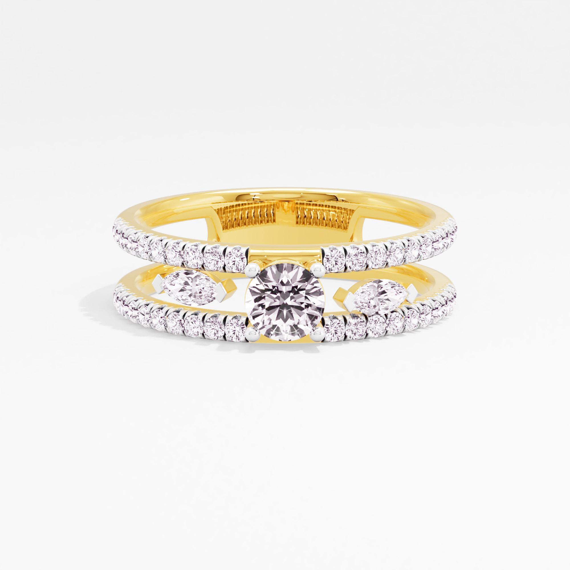 Twin Lanes Solitaire Ring