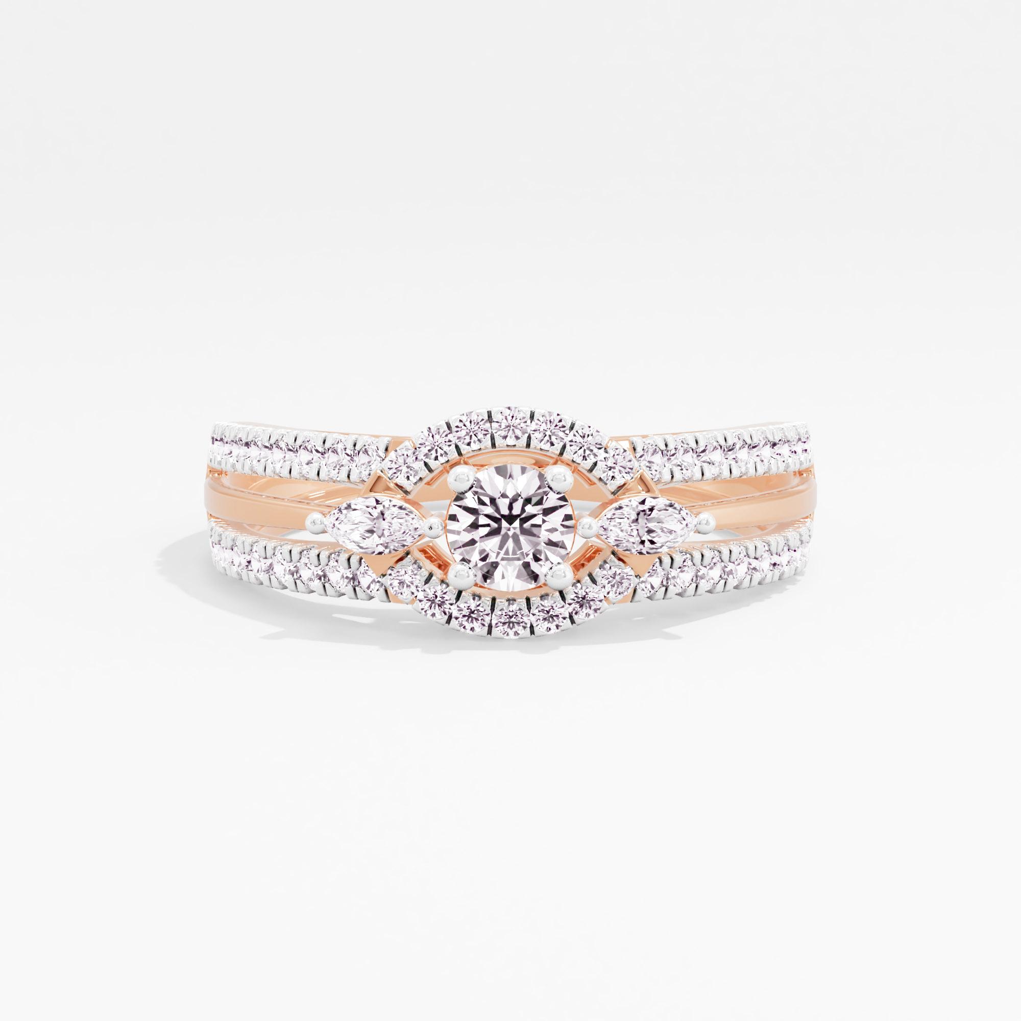 TriLuminous Prisma Three Stone Ring