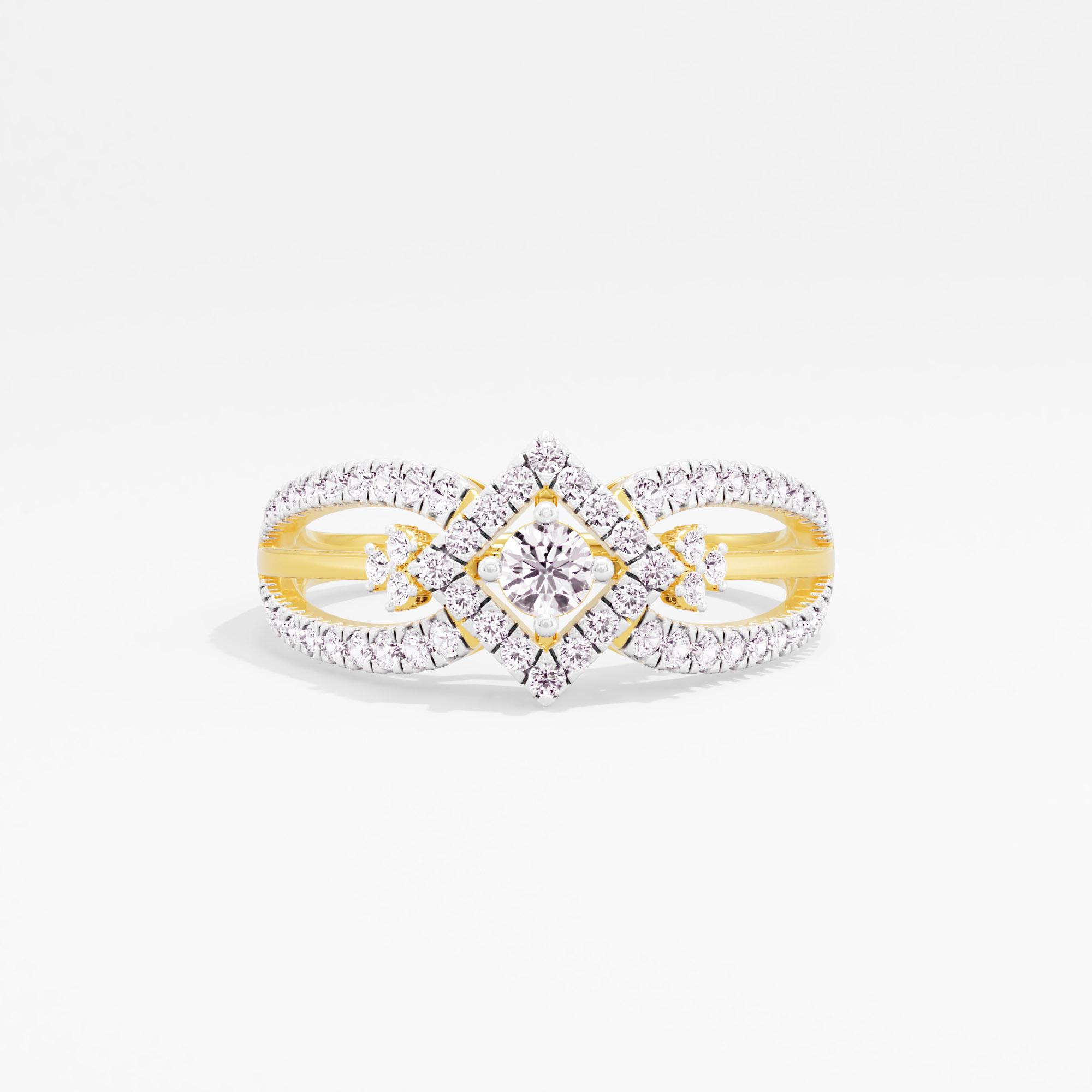 Gilded Contours Halo Ring