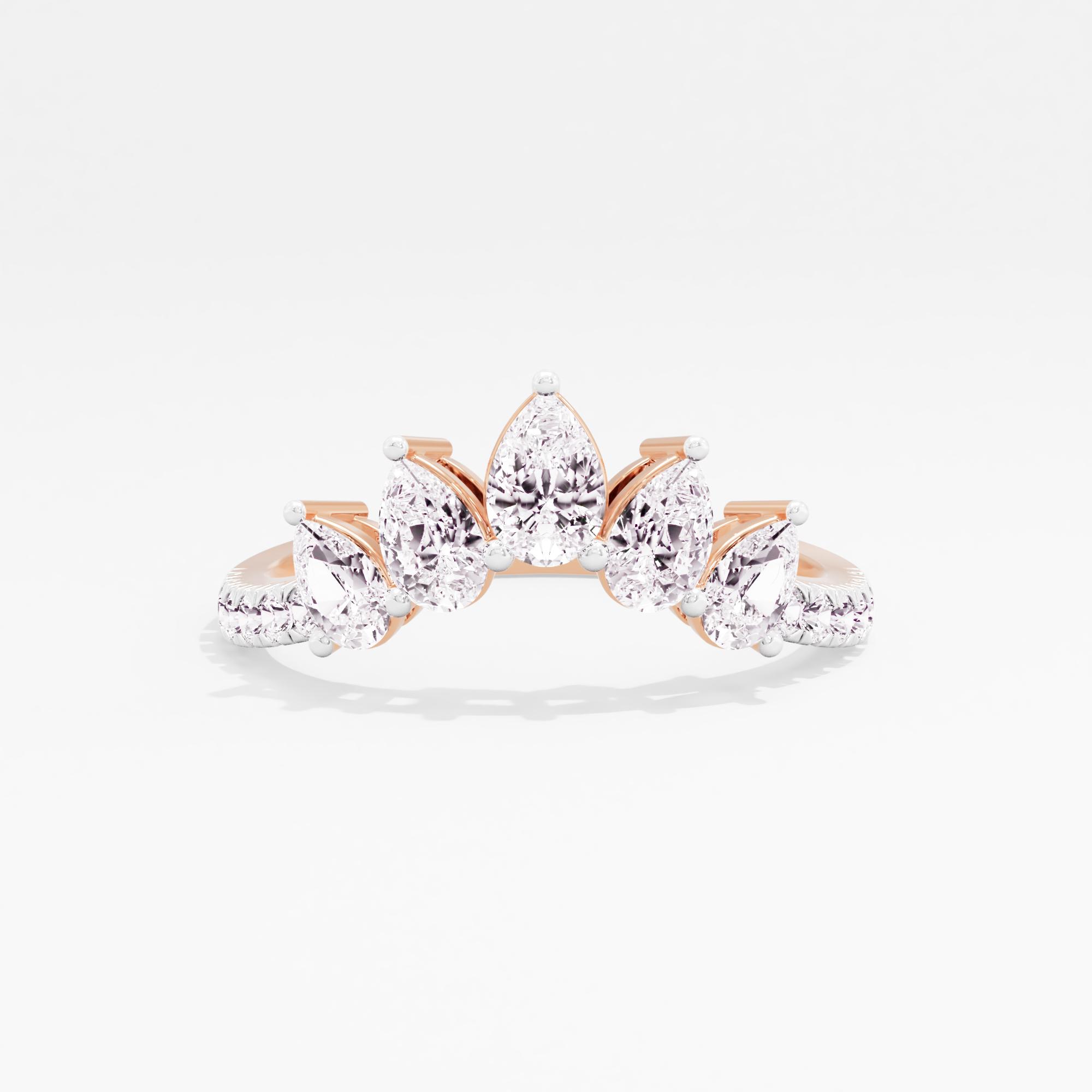 True V-ow 5 Stone Chevron Ring