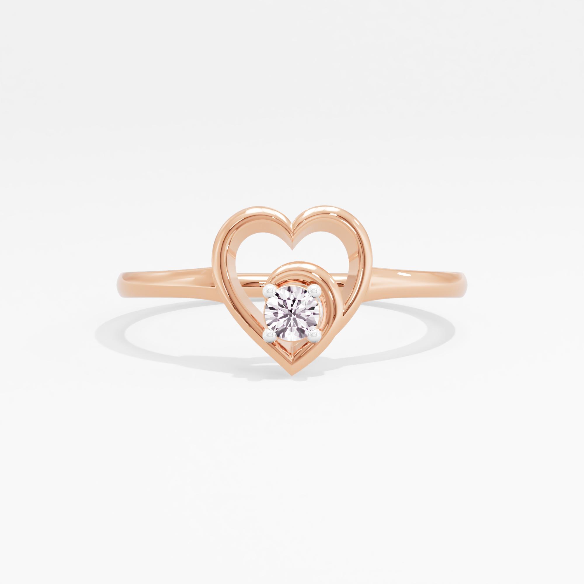 Love's Embrace Solitaire Heart Ring