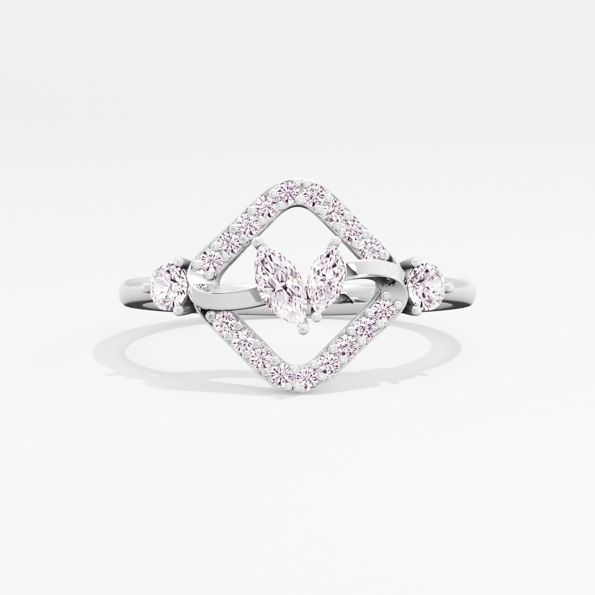 Glowing Dewdrop 2 Stone Ring