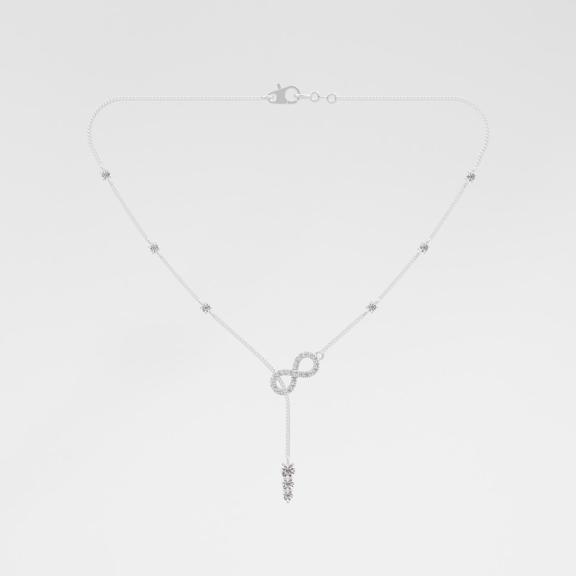Love in Infinity 3 Stone Lariat Chain Necklace