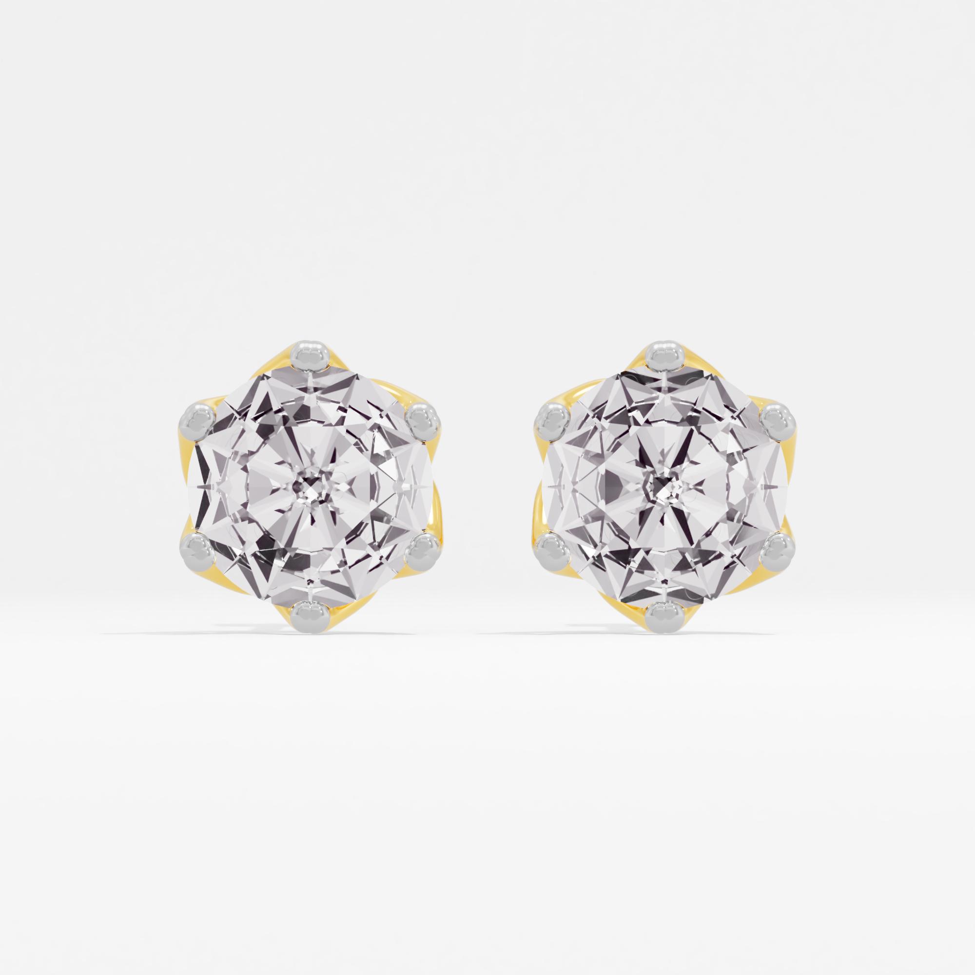 Dahlia Basket Solitaire Stud Earrings