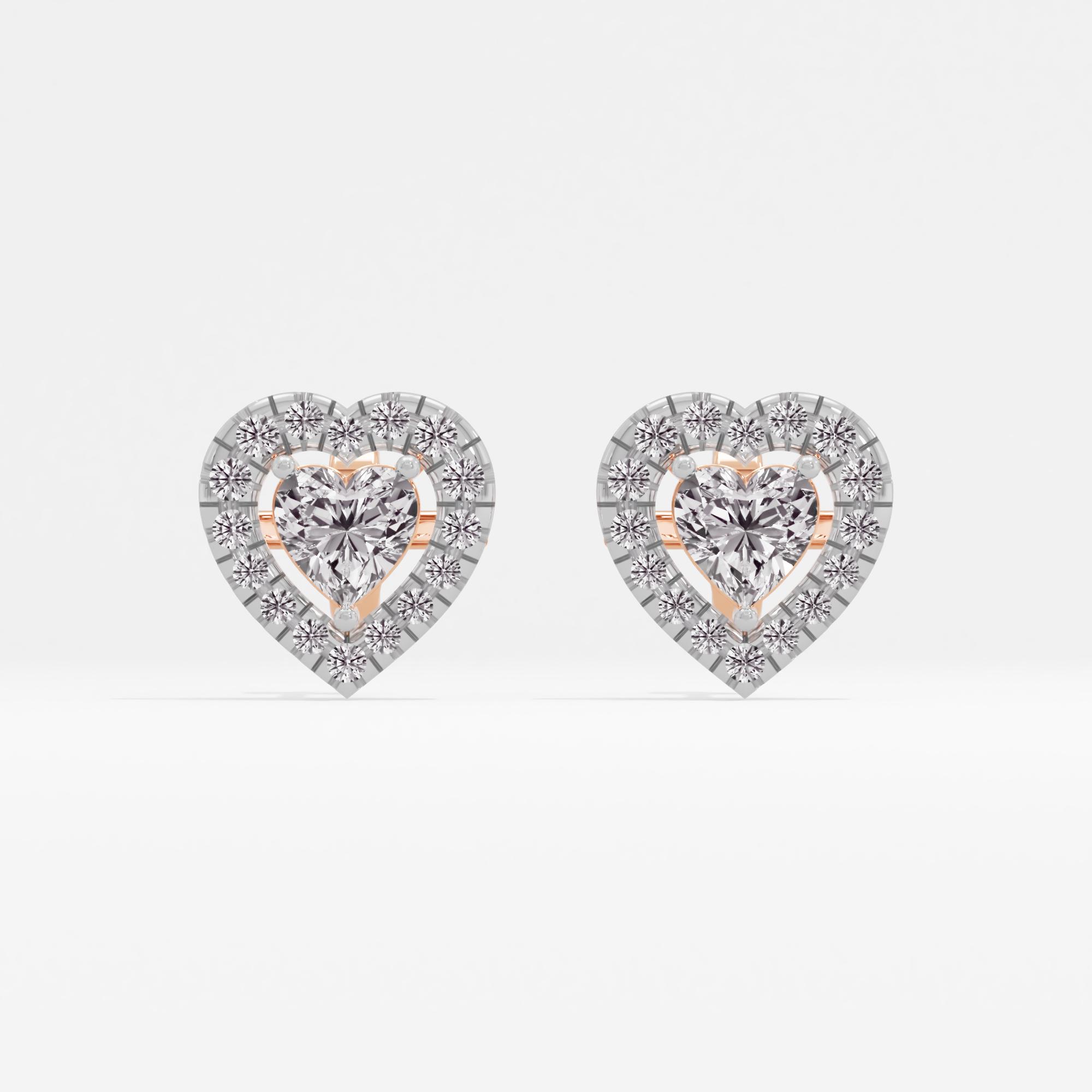 Romantic Shimmer Halo Heart Stud Earrings