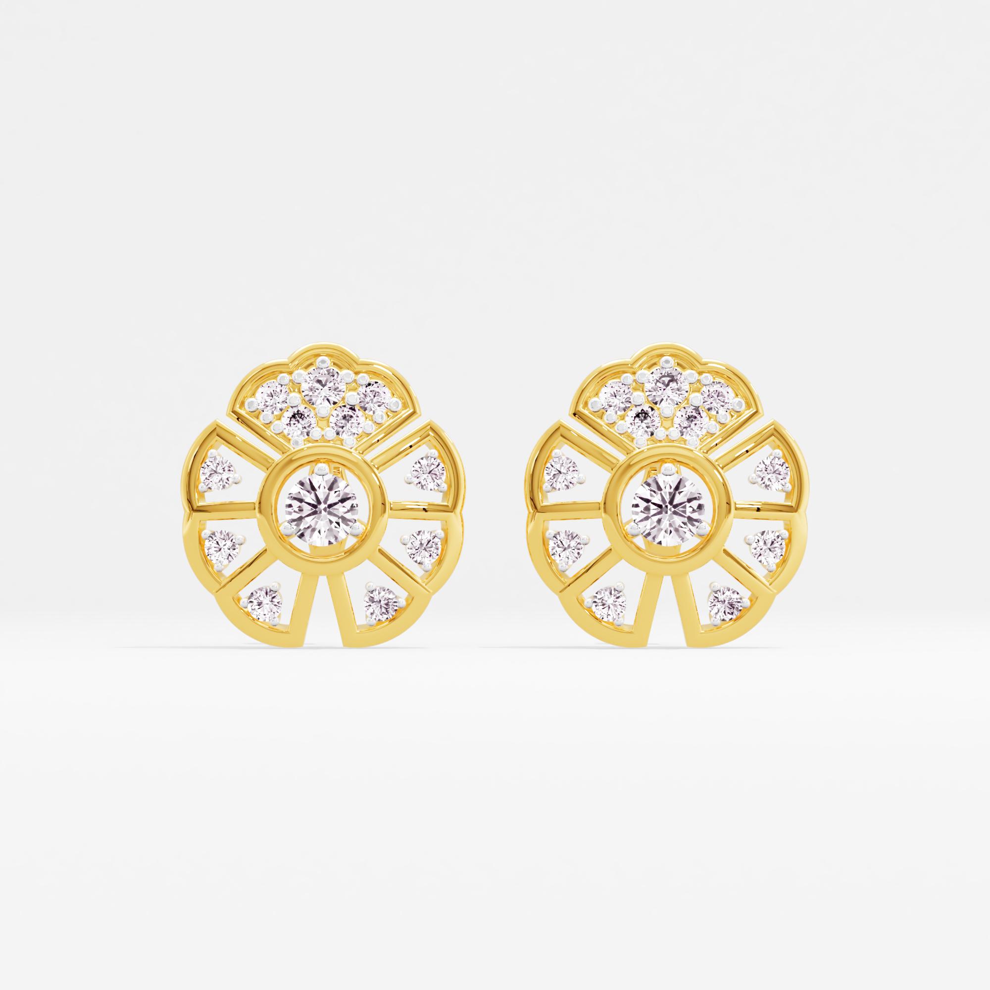 Drifting Flowerfall Solitaire Stud Earrings